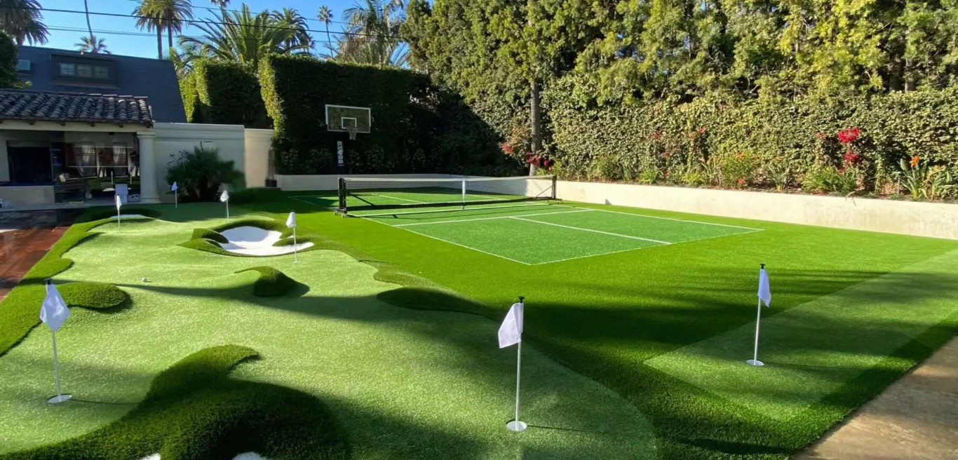 Custom backyard putting green installation in Peoria, IL